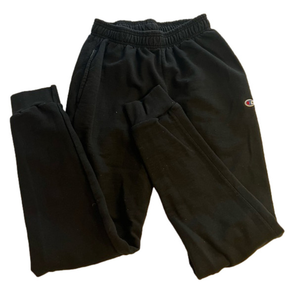 Champion Men’s Medium Black Cuffed Track Pants Joggers - Picture 1 of 4